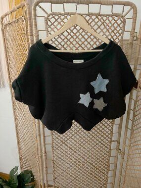 Upcycled Starlight Cropped Sweatshirt